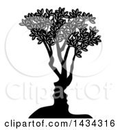 Black And White Tree With Abstract Faces Of A Couple Formed In The Trunk