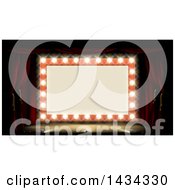 Retro Marquee Theater Sign With Light Bulbs On A Stage