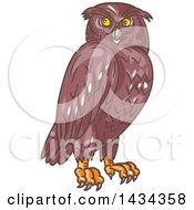 Poster, Art Print Of Sketched Owl Looking To The Side