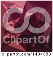 Poster, Art Print Of Low Poly Abstract Geometric Background In Dark Raspberry Red
