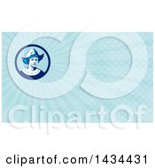 Clipart Of A Retro Dutch Woman Wearing A Bonnet And Blue Rays Background Or Business Card Design Royalty Free Illustration