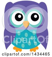 Clipart Of A Purple And Blue Owl Royalty Free Vector Illustration