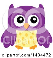 Clipart Of A Purple And Yellow Owl Royalty Free Vector Illustration