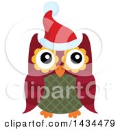 Clipart Of A Christmas Owl Royalty Free Vector Illustration