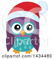 Clipart Of A Christmas Owl Royalty Free Vector Illustration by visekart