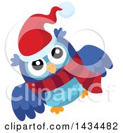 Clipart Of A Christmas Owl Royalty Free Vector Illustration by visekart