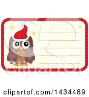 Poster, Art Print Of Christmas Owl Tag Or Label