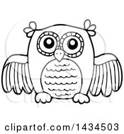 Poster, Art Print Of Black And White Lineart Sketched Owl