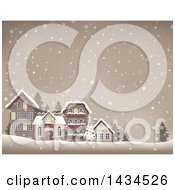 Poster, Art Print Of Christmas Tree And Village In The Snow