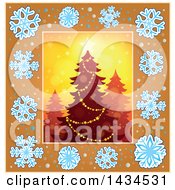 Poster, Art Print Of Christmas Tree Inside A Snowflake Frame