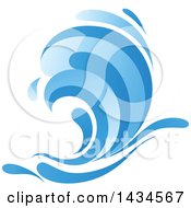 Poster, Art Print Of Blue Splash Wave