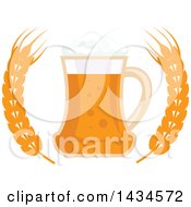 Clipart Of A Mug Of Beer And Wheat Stalks Royalty Free Vector Illustration