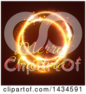 Clipart Of A Merry Christmas Greeting In Golden Sparkler Lights Royalty Free Vector Illustration