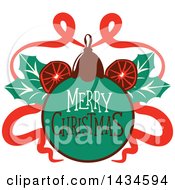 Clipart Of A Merry Christmas Greeting Royalty Free Vector Illustration