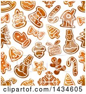 Poster, Art Print Of Seamless Background Pattern Of Gingerbread Cookies