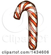 Poster, Art Print Of Sketched Christmas Candy Cane