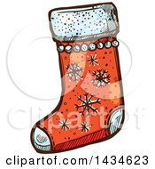 Poster, Art Print Of Sketched Christmas Stocking