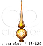 Clipart Of A Sketched Christmas Tree Topper Royalty Free Vector Illustration