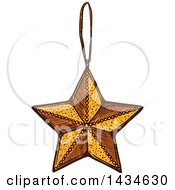 Clipart Of A Sketched Star Christmas Ornament Royalty Free Vector Illustration by Vector Tradition SM
