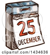 Poster, Art Print Of Sketched December 25 Christmas Calendar
