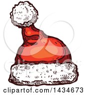 Poster, Art Print Of Sketched Christmas Santa Hat