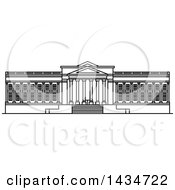 Poster, Art Print Of Black And White Line Drawing Styled American Landmark Museum Of Art