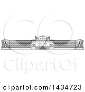 Poster, Art Print Of Black And White Line Drawing Styled American Landmark Field Museum Of Natural History