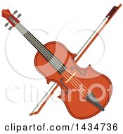 Poster, Art Print Of Crossed Violin Or Viola And Bow