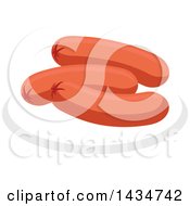 Clipart Of A Plate Of Sausages Royalty Free Vector Illustration