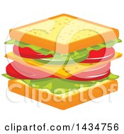 Poster, Art Print Of Vegetarian Tomato Lettuce And Cheese Sandwich