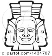 Clipart Of A Black And White Three Headed Mask Royalty Free Vector Illustration