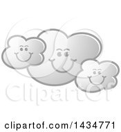 Poster, Art Print Of Gray Happy Cloud Family