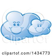 Poster, Art Print Of Blue Happy Cloud Family