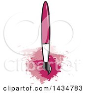 Clipart Of A Paintbrush Over Majenta Stokes Royalty Free Vector Illustration by Lal Perera