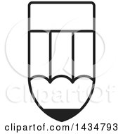 Clipart Of A Black And White Shield Shaped Pencil In Green Royalty Free Vector Illustration