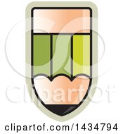 Clipart Of A Shield Shaped Pencil In Green Royalty Free Vector Illustration by Lal Perera