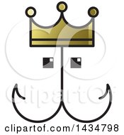 Poster, Art Print Of Fish Hook Face With A Crown
