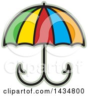 Poster, Art Print Of Colorful Umbrella With Fishing Hooks