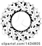 Poster, Art Print Of Wreath Of Black And White Maple Leaves