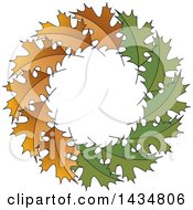 Poster, Art Print Of Wreath Of Brown And Green Maple Leaves