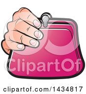 Poster, Art Print Of Hand Holding A Pink Coin Purse