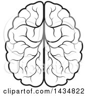Clipart Of A Black And White Lineart Human Brain Royalty Free Vector Illustration by Lal Perera