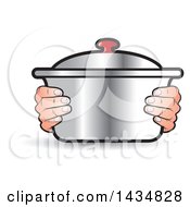 Clipart Of Hands Holding A Pot Royalty Free Vector Illustration
