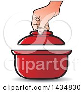 Poster, Art Print Of Hand Lifting The Lid On A Sauce Pan