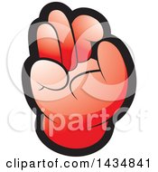 Poster, Art Print Of Red Hand Gesturing Ok