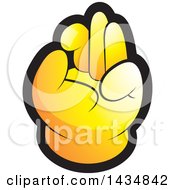 Poster, Art Print Of Yellow Hand Gesturing Ok