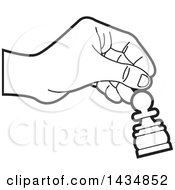 Poster, Art Print Of Black And White Hand Moving A Pawn Chess Piece