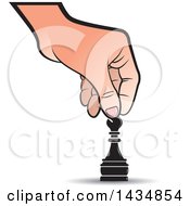 Poster, Art Print Of Hand Moving A Bishop Chess Piece