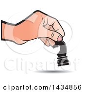 Poster, Art Print Of Hand Moving A Knight Chess Piece