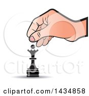 Poster, Art Print Of Hand Moving A Queen Chess Piece